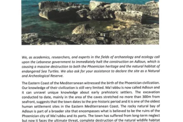 Archaeologist Dr. Nicholas Carrion Signs Green Southerners’ Petition to Protect Adloun Beach gallery