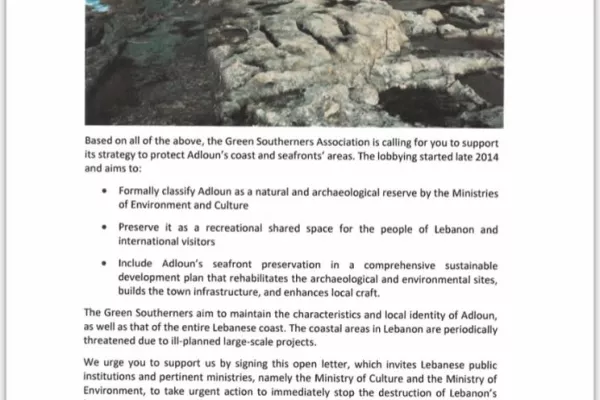 Archaeologist Dr. Nicholas Carrion Signs Green Southerners’ Petition to Protect Adloun Beach gallery
